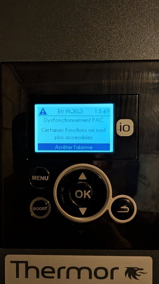 Code erreur W30 chauffe-eau Thermor