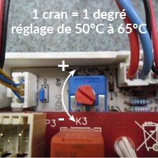 Réglage thermostat électronique triphasée chauffe-eau Thermor Duralis 2