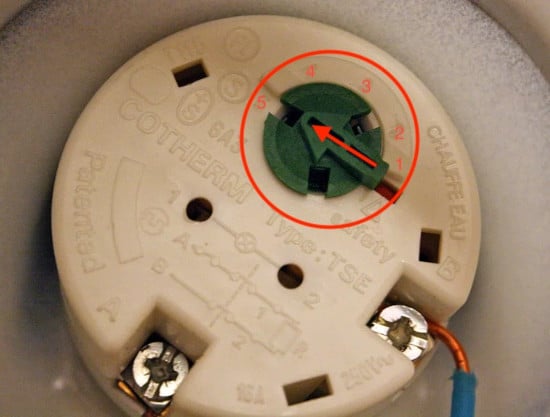 Réglez la température du chauffe-eau Thermor à l'aide de la molette - Position 1 à 5
