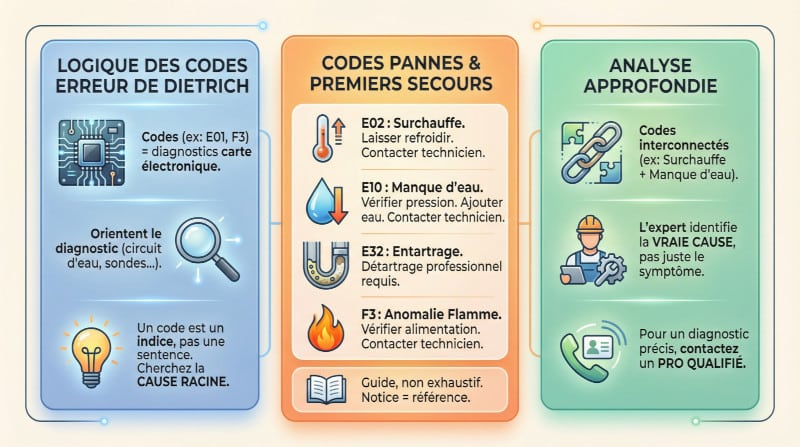 Décoder les codes d'erreurs sur chauffe-eau thermodynamique De Dietrich