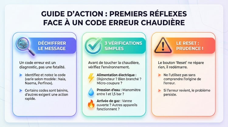 Guide d’action : premiers réflexes face à un code erreur sur chaudière Atlantic