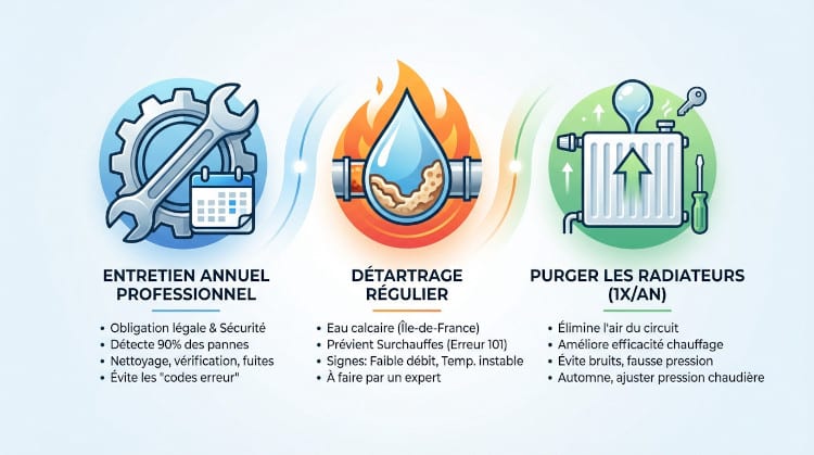 Mesures d’entretien et de prévention pour chaudière Atlantic