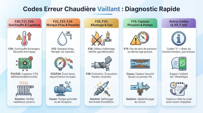 Code d'erreur sur chaudière Vaillant diagnostic rapide