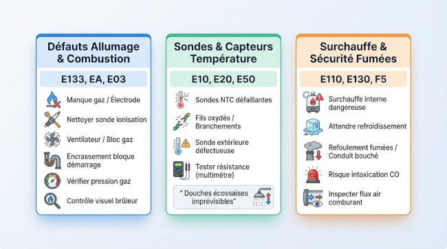 Codes erreur chaudière Chappée les plus fréquents