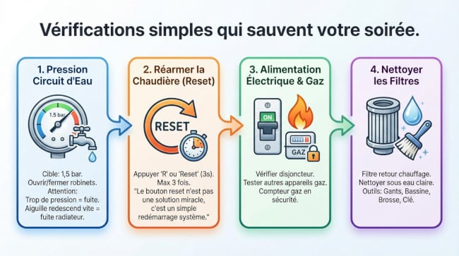 Vérification simple à la suite d'une panne sur une chaudière Auer
